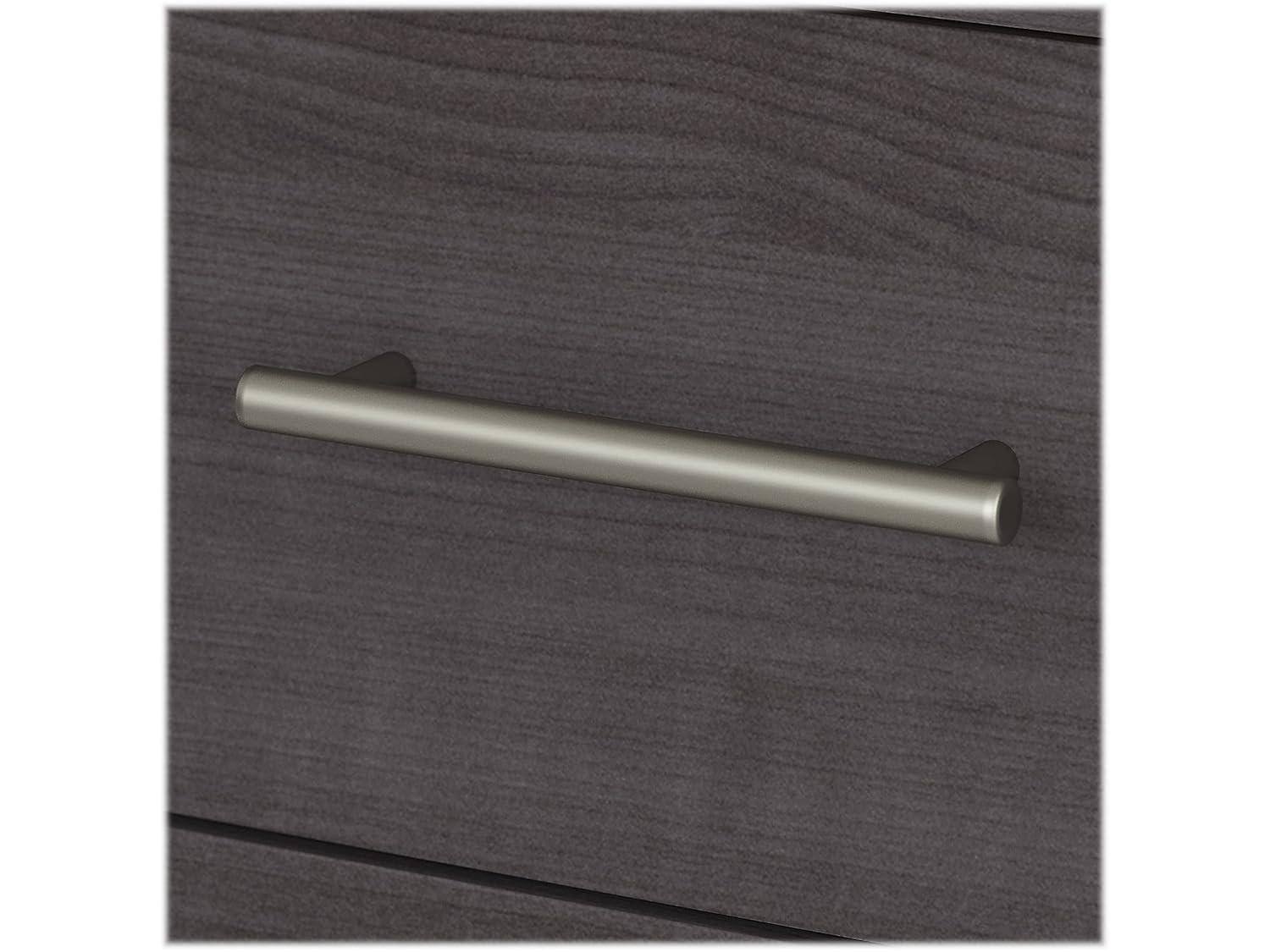 Somerset 72W Office Desk with Drawers and Hutch in Storm Gray - Engineered Wood