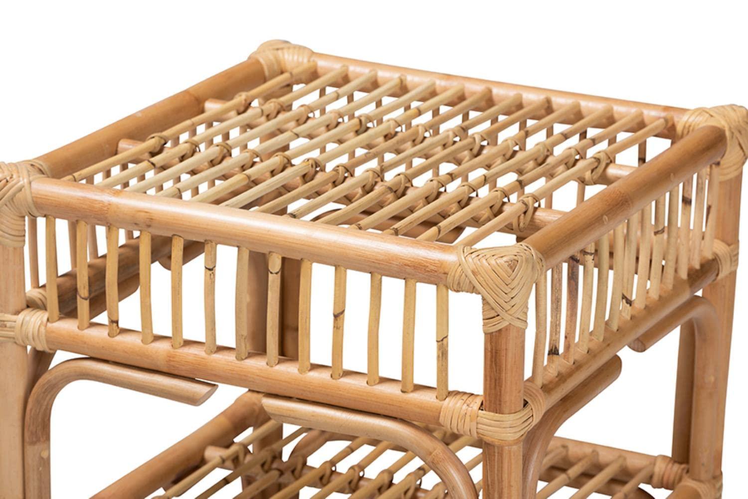 Rose Rattan End Table Natural/Brown - bali & pari