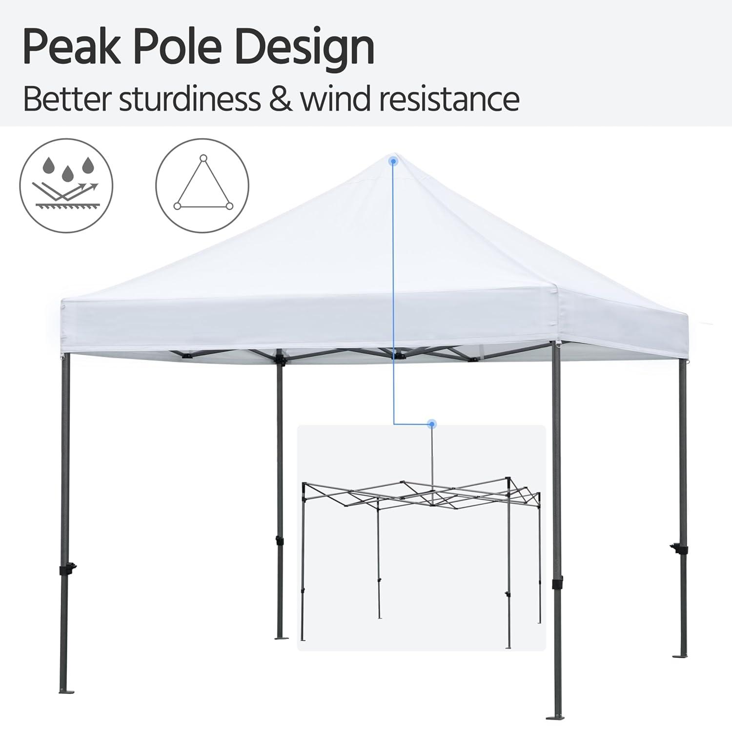 Yaheetech 10x10 Pop Up Commercial Canopy Tent with 4 Removable Sidewalls, Sandbags, Stakes & Ropes, Waterproof Instant Canopies for Wedding Party Commercial Event Pavilion, White