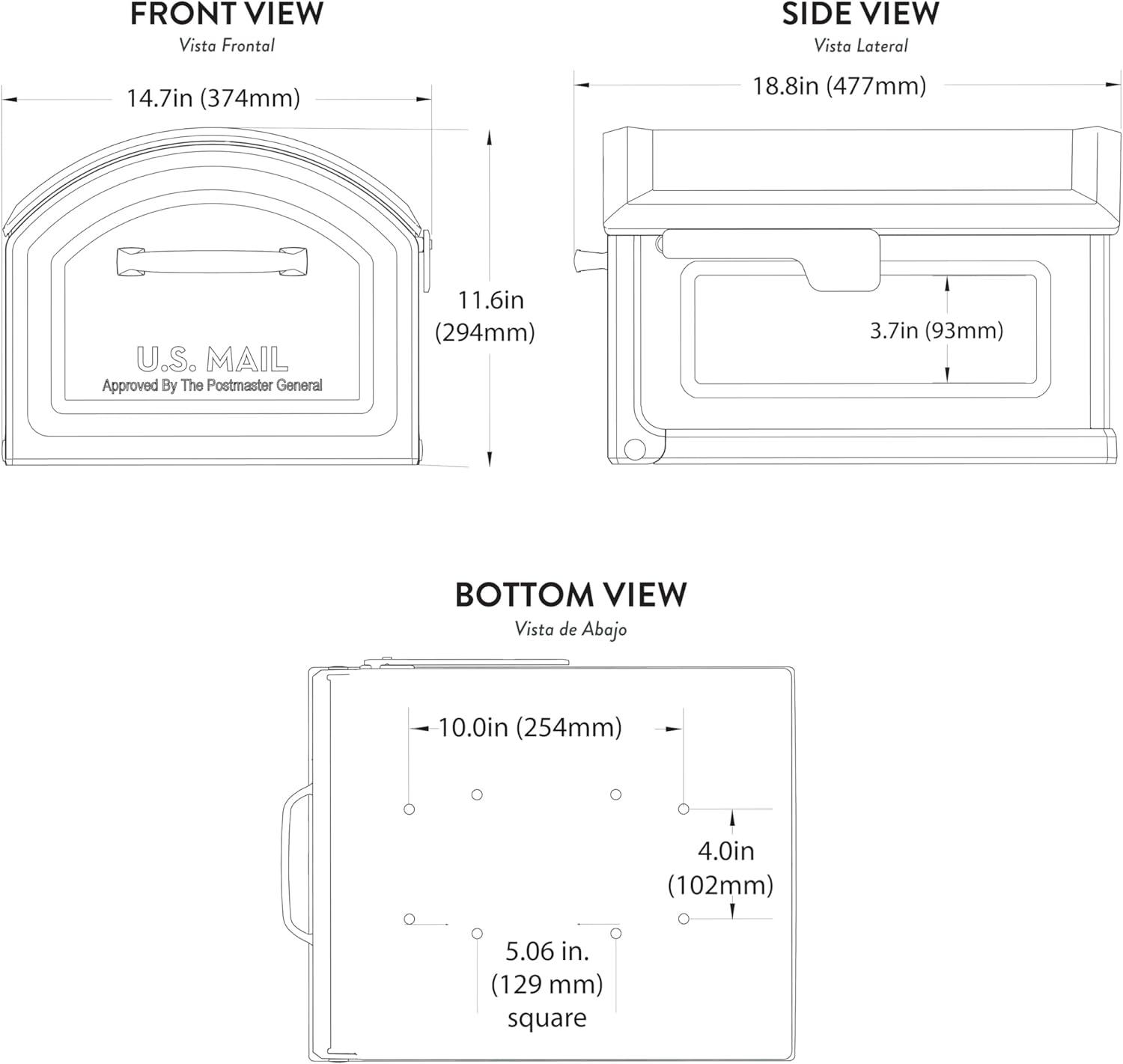 Architectural Mailboxes BILT CRE8 Extra Large Capacity Plastic Post Mount Mailbox