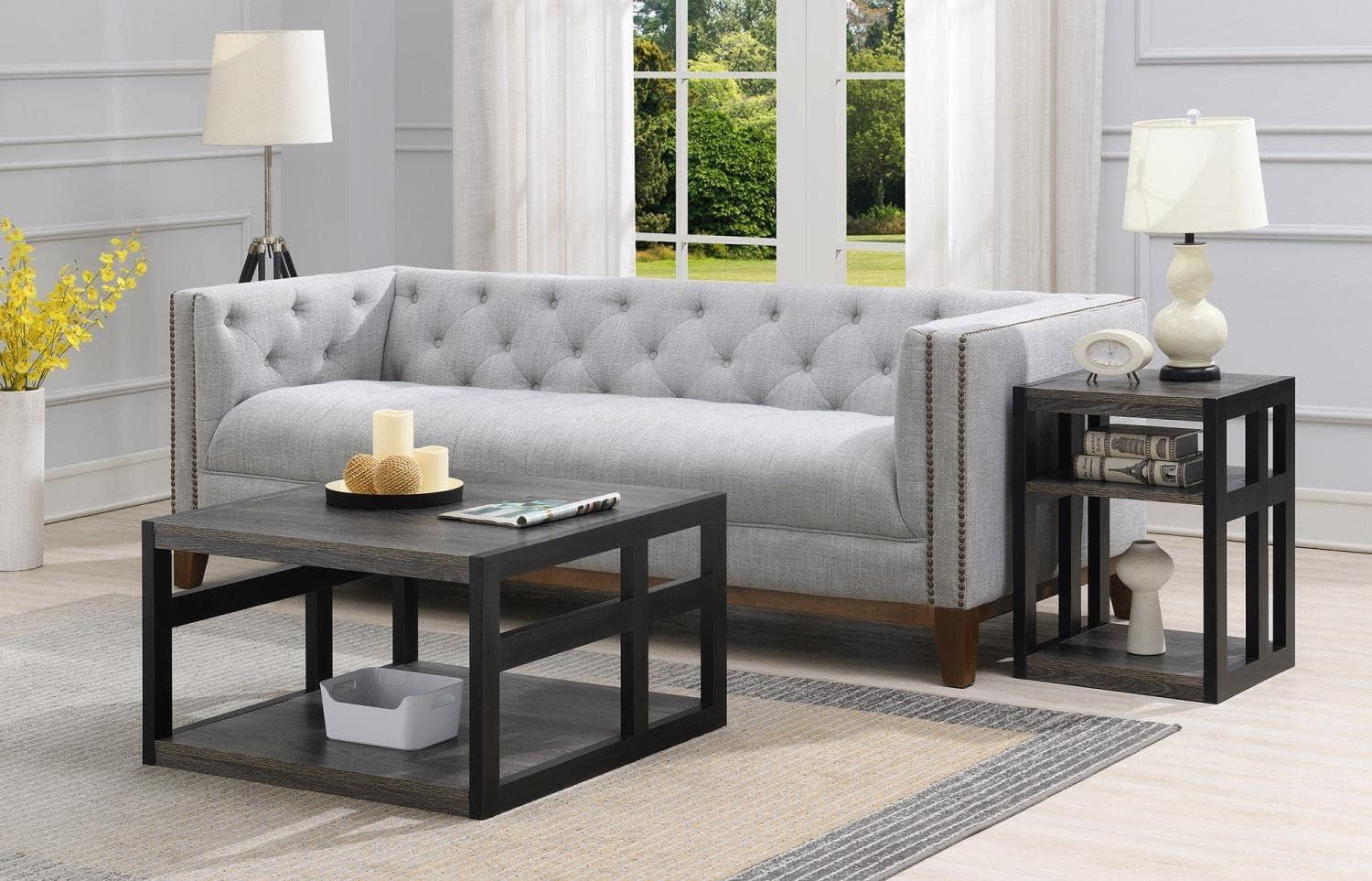 Convenience Concepts Monterey Square Coffee Table in Gray Wood Finish