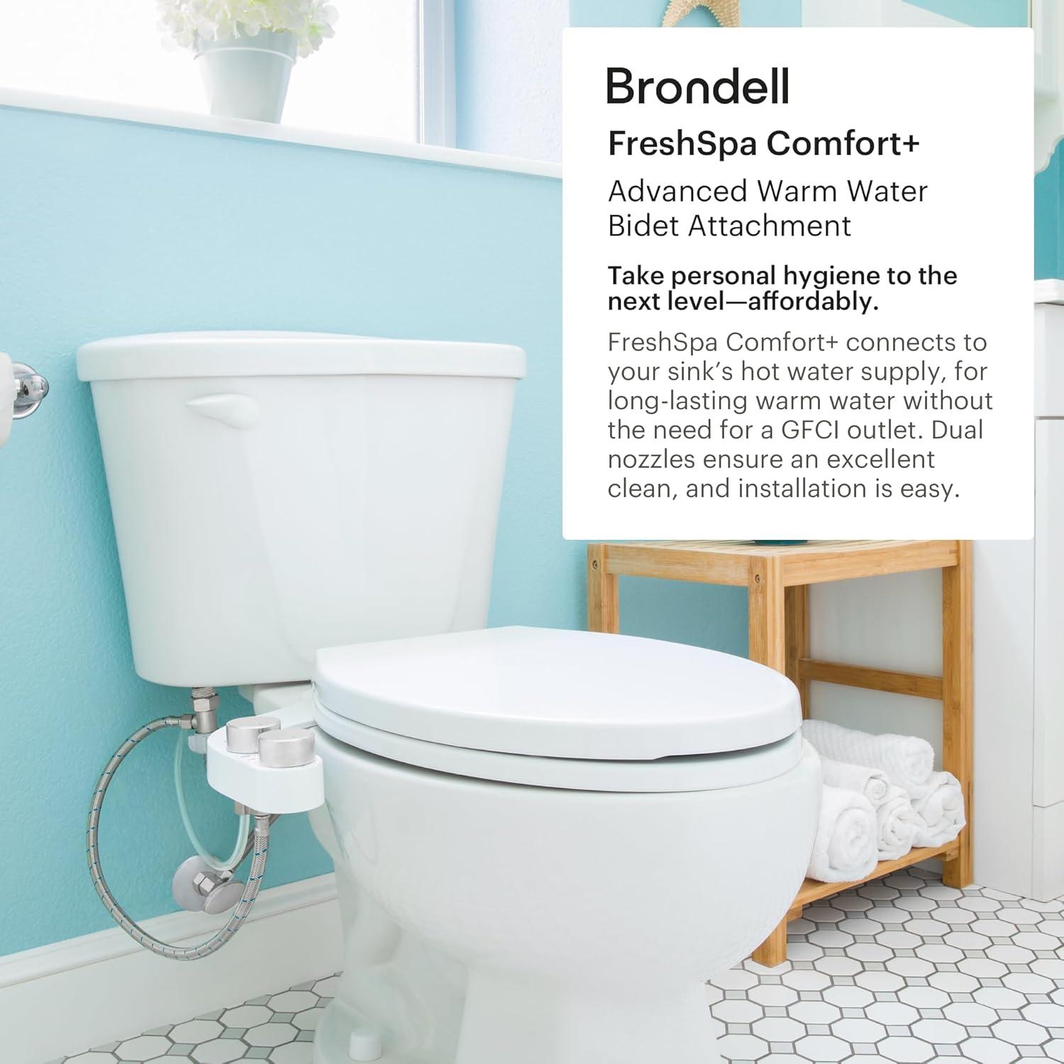 Brondell FSR-25 FSR-25 Freshspa Comfort+ Bidet Attachment, Dual Temp, Dual Nozzles