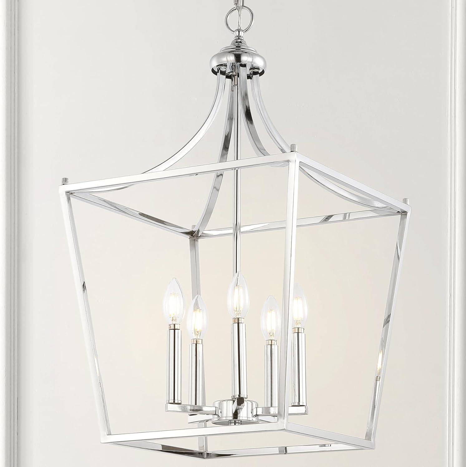 Camden 13" 4-Light Iron Classic Midcentury Pendant Lantern, Chrome