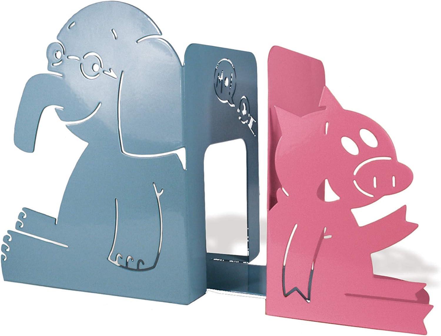 Elephant & Piggie Durable Metal Nursery Bookends in High Gloss