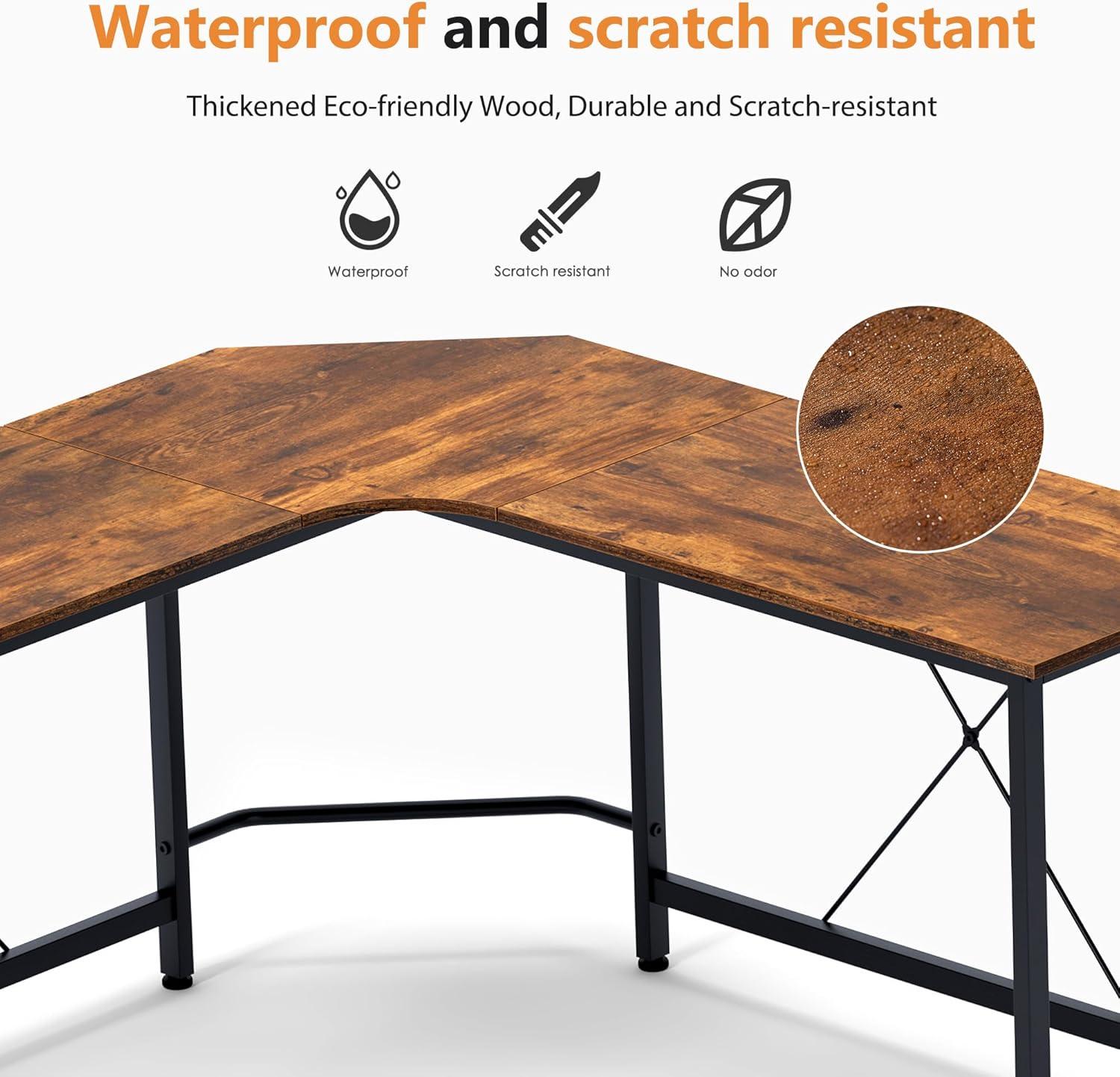 soges L Shaped Desk, 59inch L Desk Computer Corner Desk, Gaming Desk, Home Office Writing Desk, Space-Saving Workstation Desk, Rustic Brown