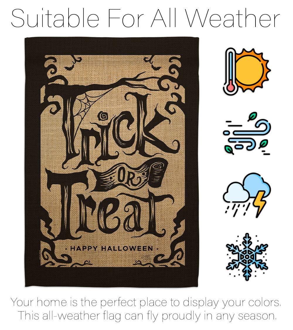 Breeze Decor H112100-BO Halloween Trick House Flag Fall 28 x 40 in. Double-Sided Decorative Vertical Flags for Decoration Banner Garden Yard Gift