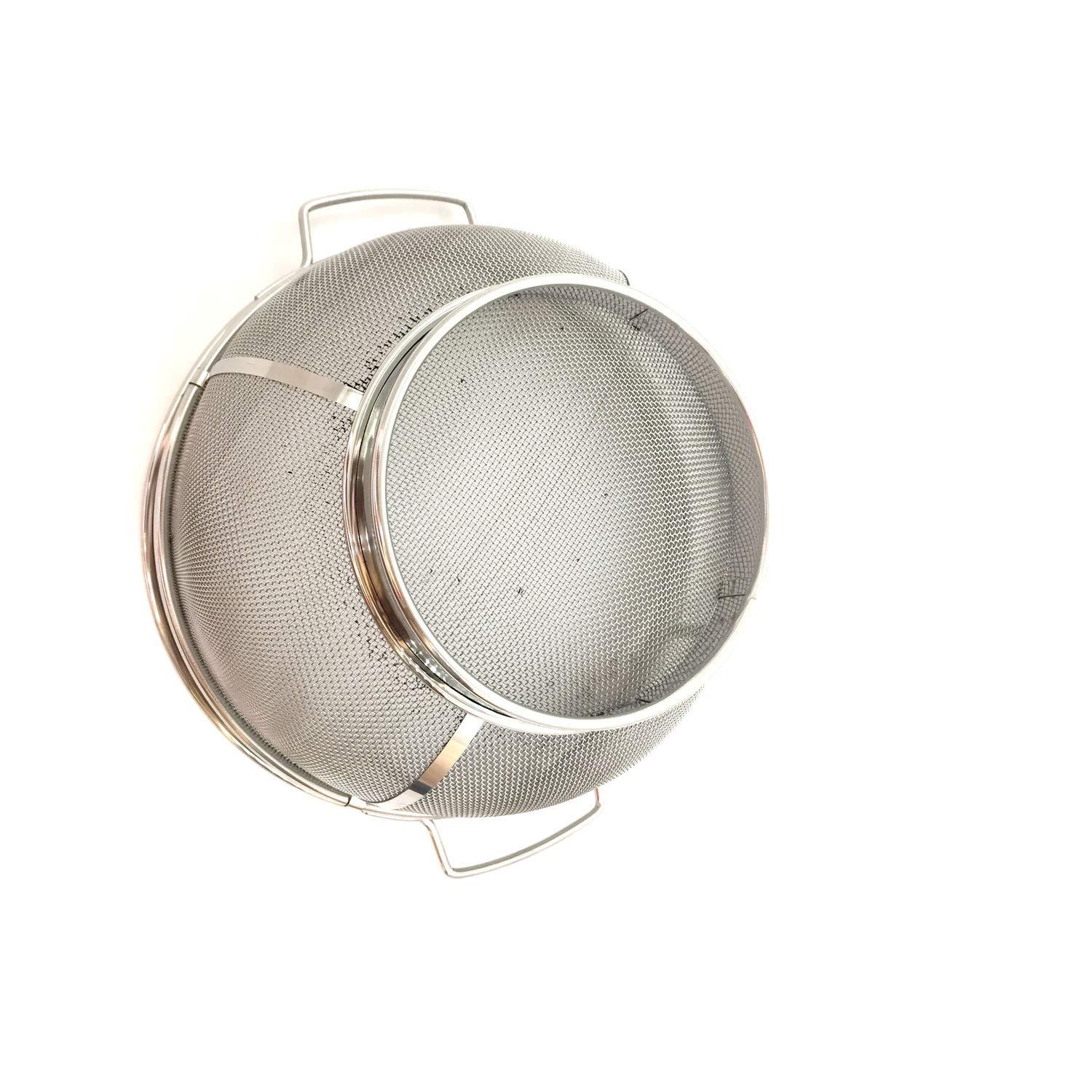 [Juvale] Juvale Large Fine Mesh Pasta Strainer, Metal Colander for Rice, Quinoa, Yogurt, 11 x 4 In