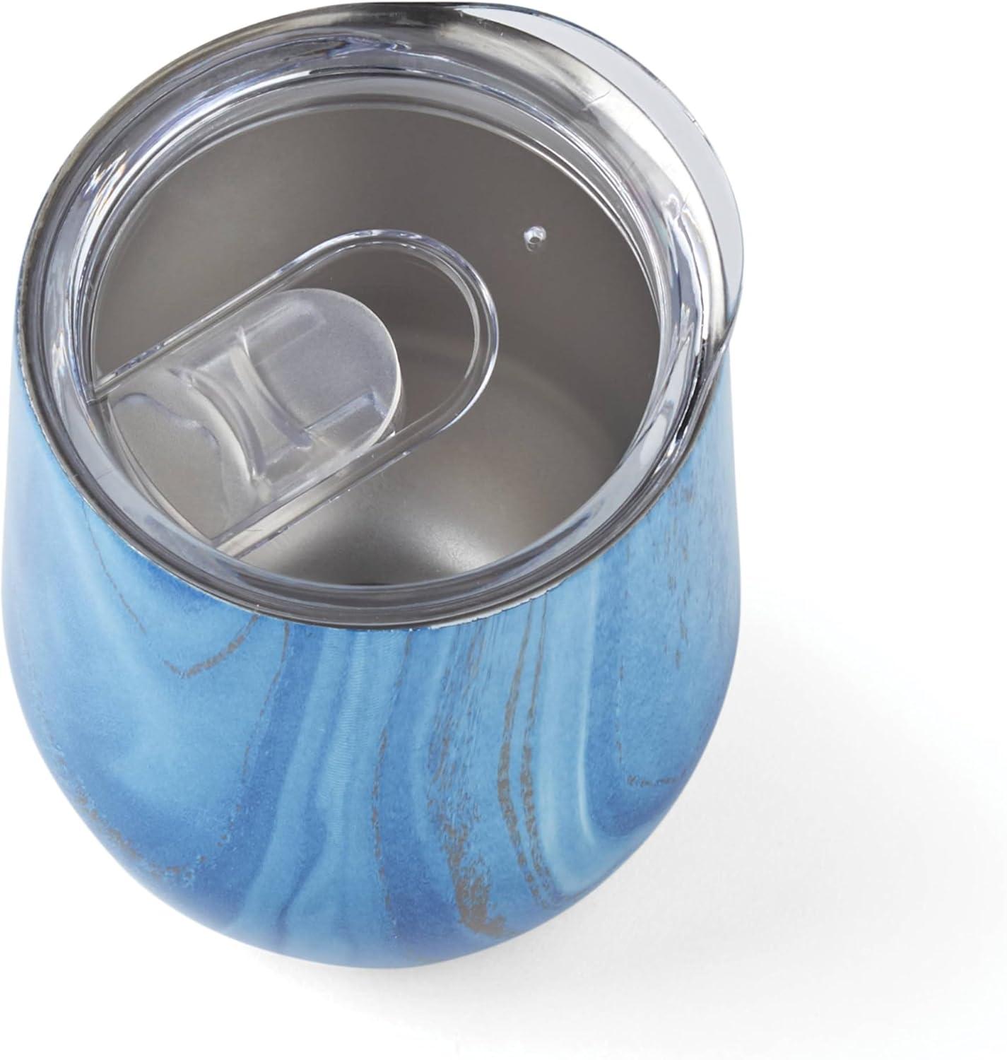 Cambridge ECW3BLCB2DS Blue 2 Pack of 12 oz Geode Decal Stainless Steel Wine Tumblers