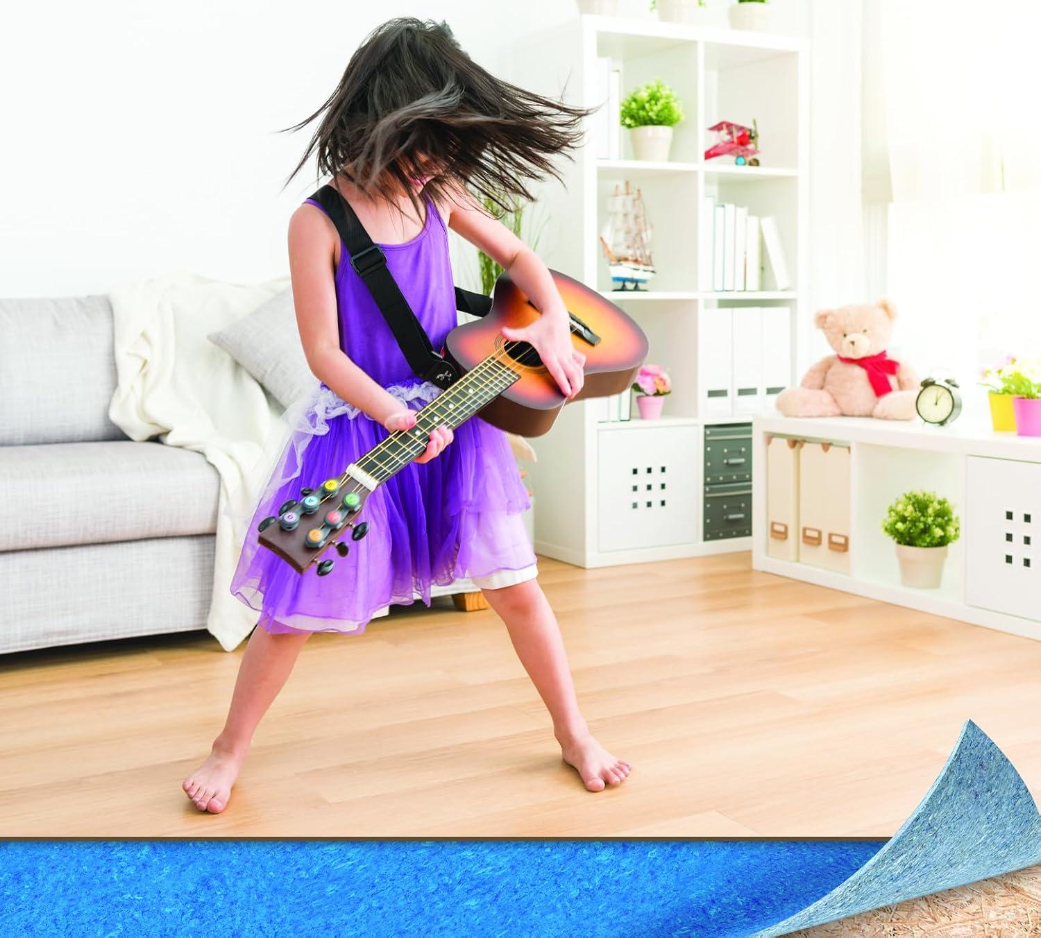 QuietWalk Underlayment 200 sq ft – 3 mm Thick – for Laminate & Hardwood Floors – Approved for Pre-Attached Pad – Recycled Fiber – Floating Install – Sound & Moisture Barrier – Made in USA