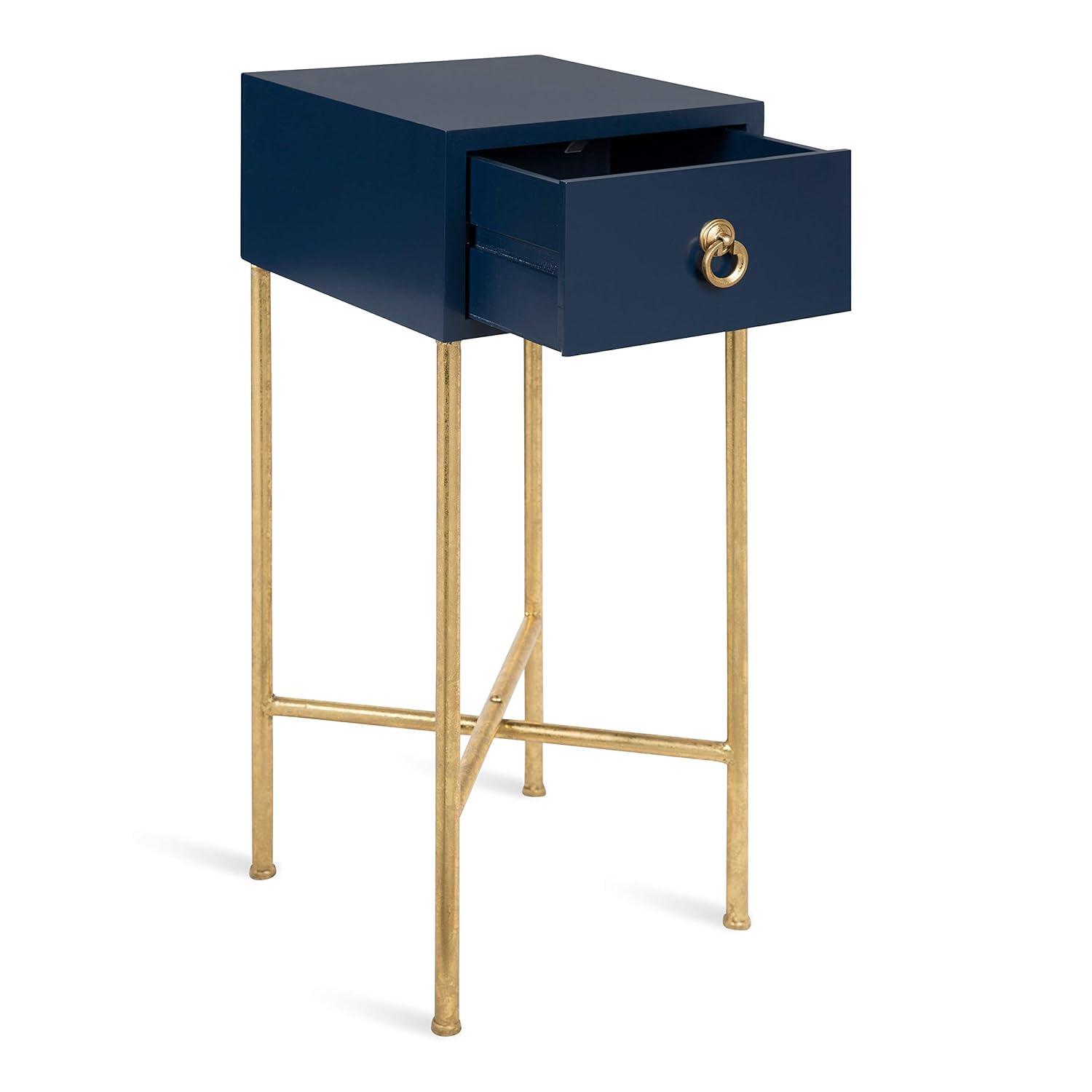 Kate and Laurel Decklyn Square MDF Tea Table, 12x12x30, Gold and Gray