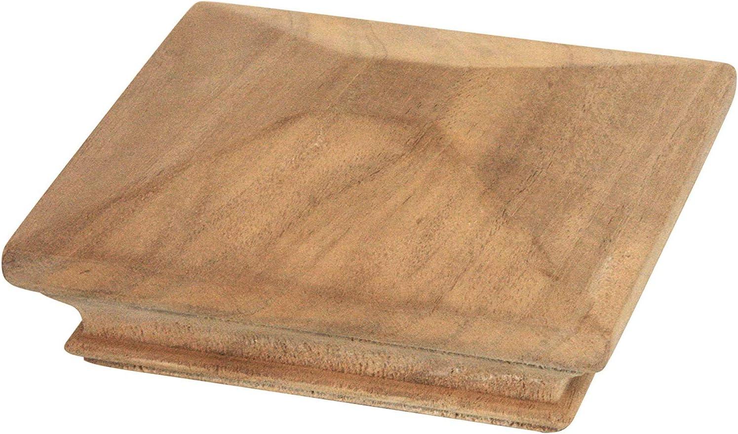 4x4 Traditional Wood Pyramid Post Cap by Captiva - One-Piece Miterless - 3/8" Extended Lip - (3-1/2" x 3-1/2")