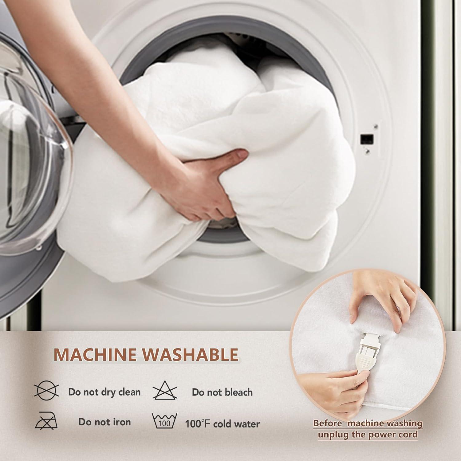 Homemate King Size Heated Mattress Pad, Coral Fleece, 5 Heated Settings, Dual Controller, 10 Hours Auto Off, 21 Inches Maximum Length, 80"x78"