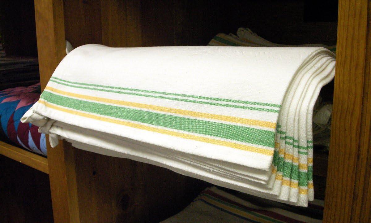 Aunt Martha's Vintage 1930 Striped Towels - Green Set of 3