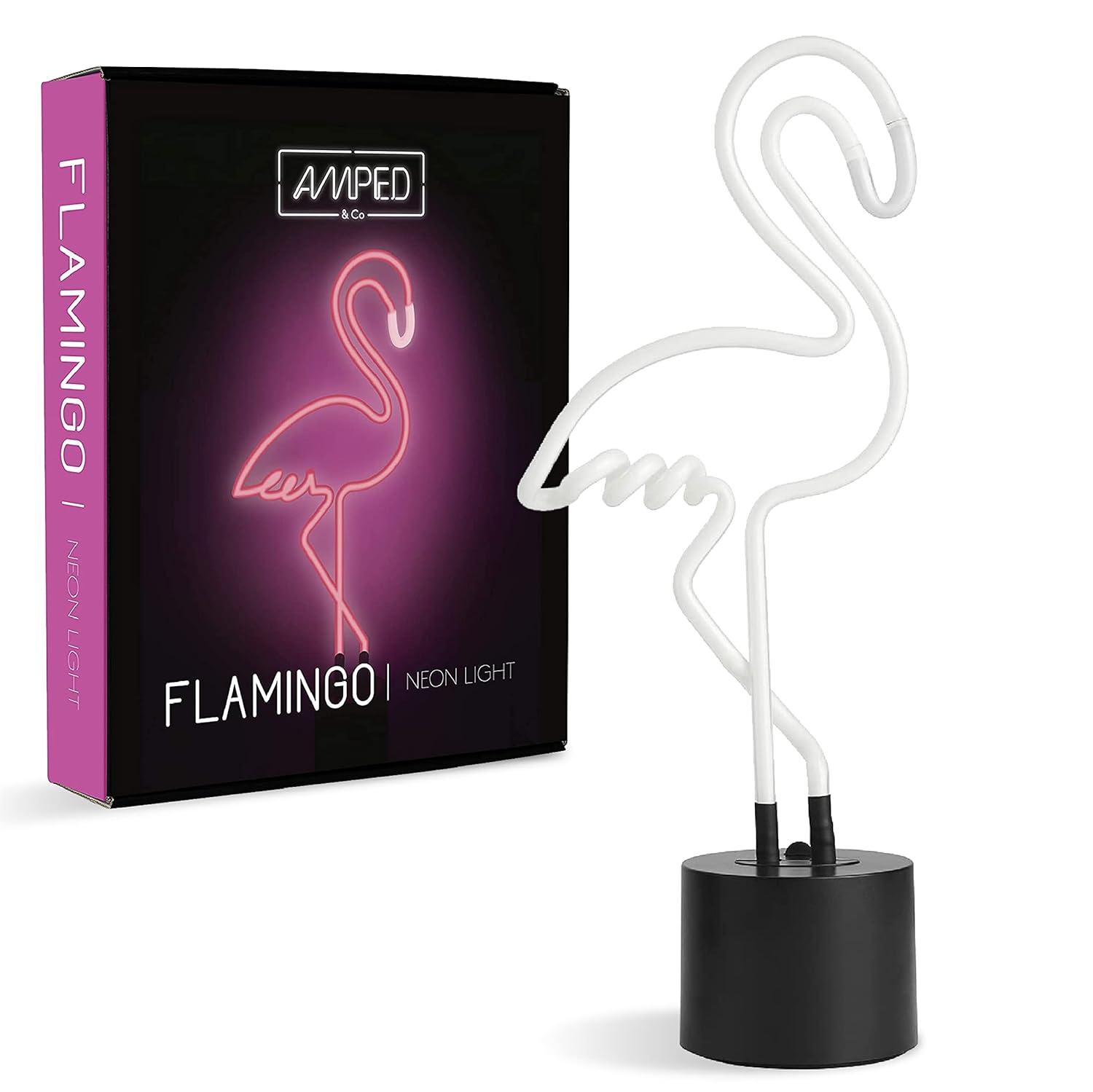 Amped & Co Flamingo Neon Desk Light, Pink