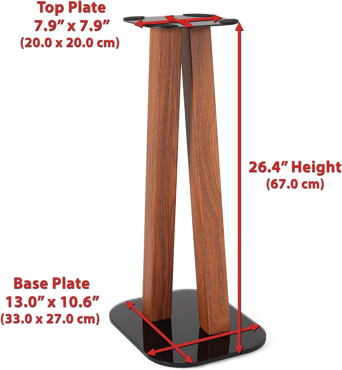 EXIMUS One Pair Fixed Height Universal Speaker Floor Stands - Cedar - 600 Series