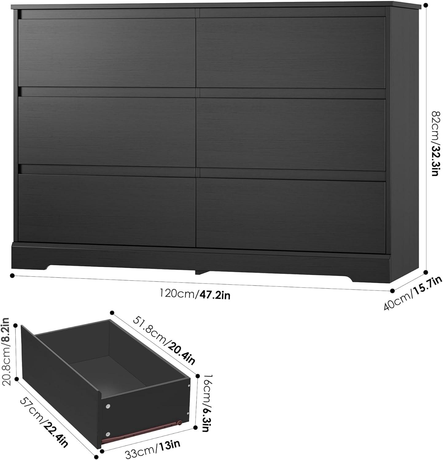 Hommoo 6 Drawer Double Dresser for Bedroom