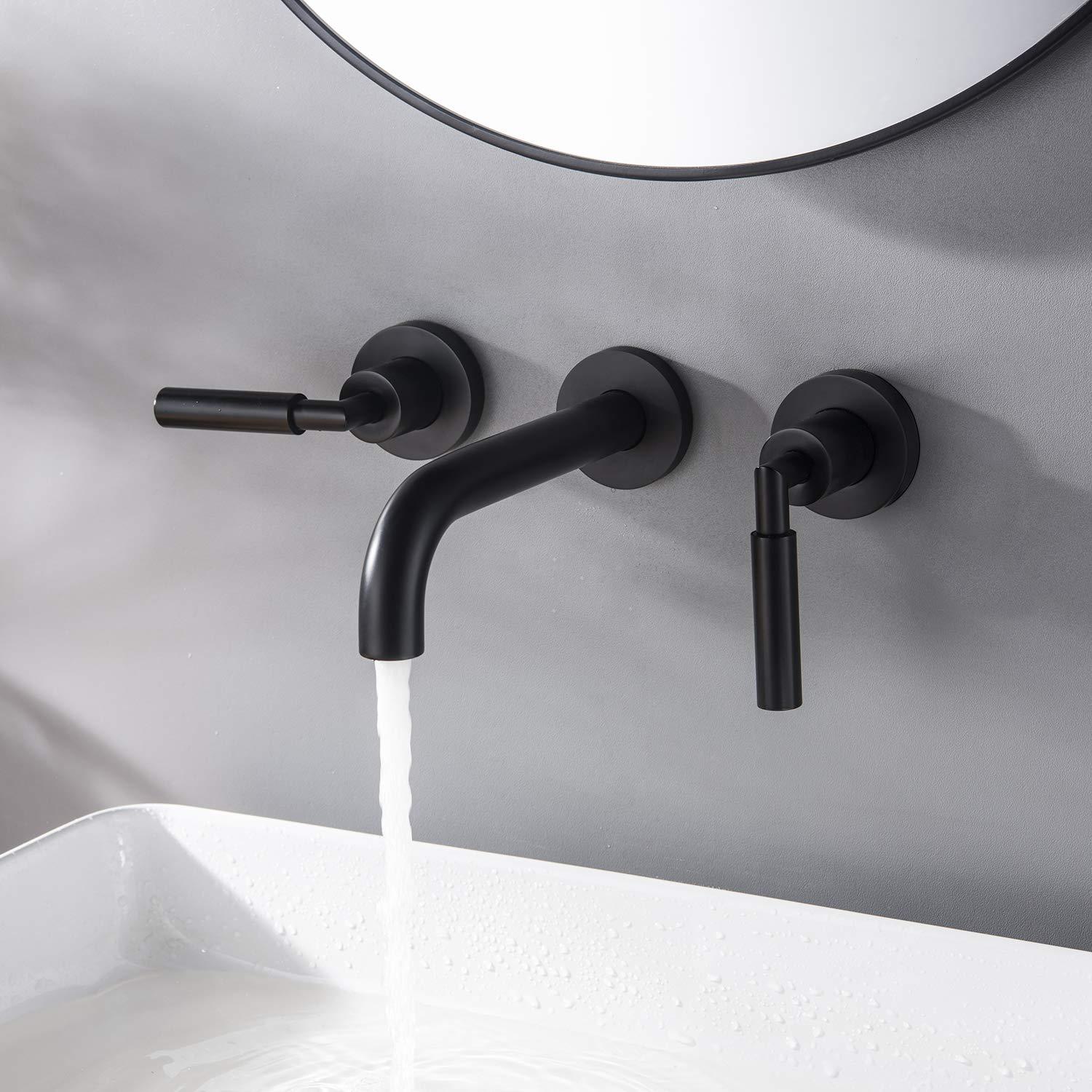RBROHANT 10.08" Widespread Bathroom Faucet 3 Hole, 2-handle Bathroom Sink Faucet with Drain Assembly RWBF60007MBUS
