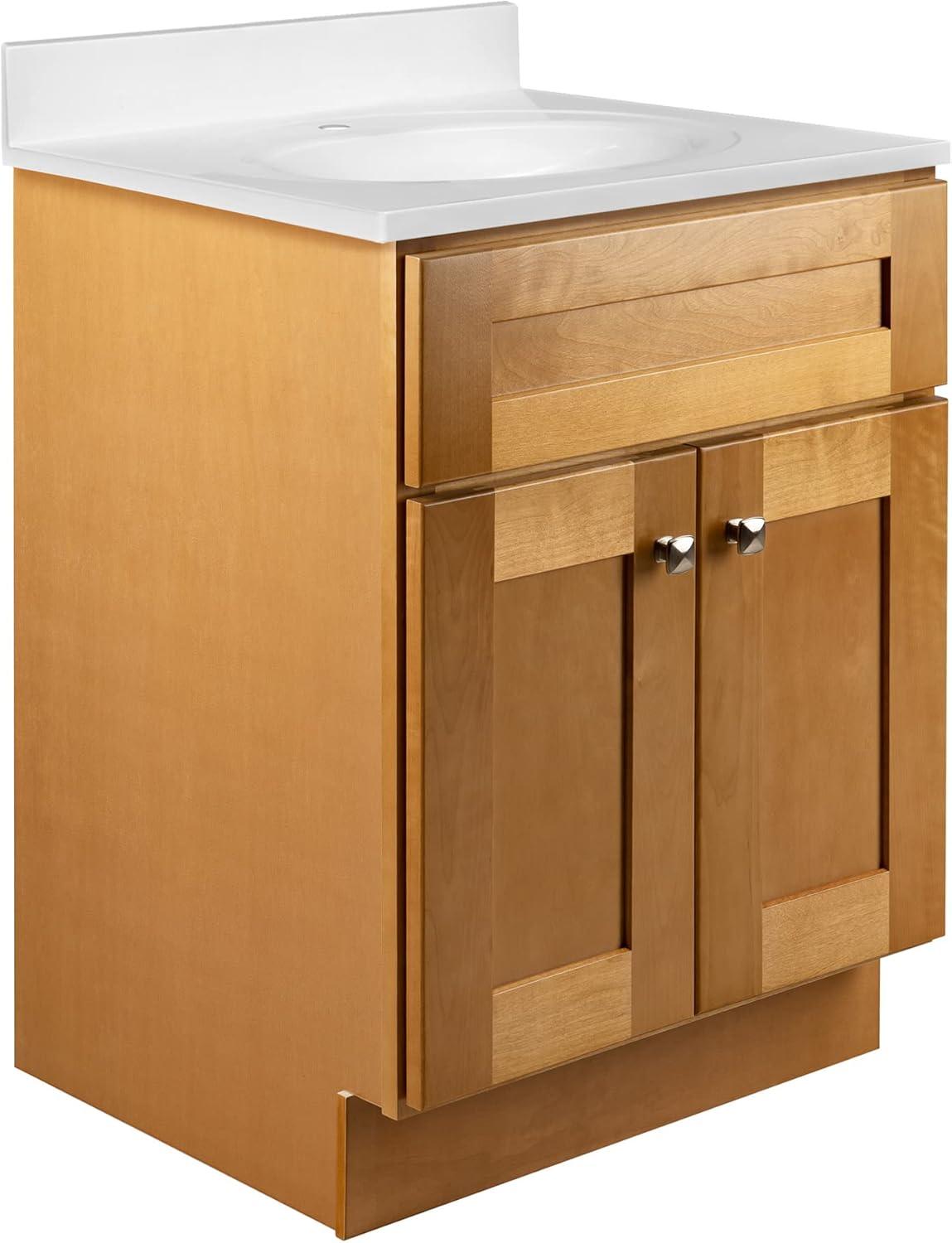 Design House Brookings Bathroom Vanity Without Top in Modern Birch, Unassembled, 24-Inch