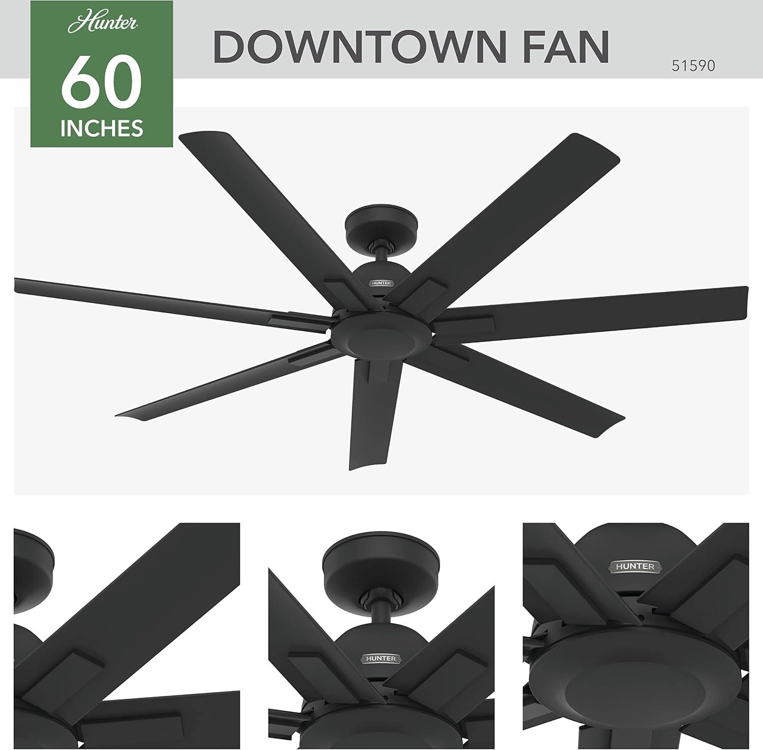 Downtown 60" 7 - Blade ENERGY STAR® Damp Rated Standard Ceiling Fan with Wall Control