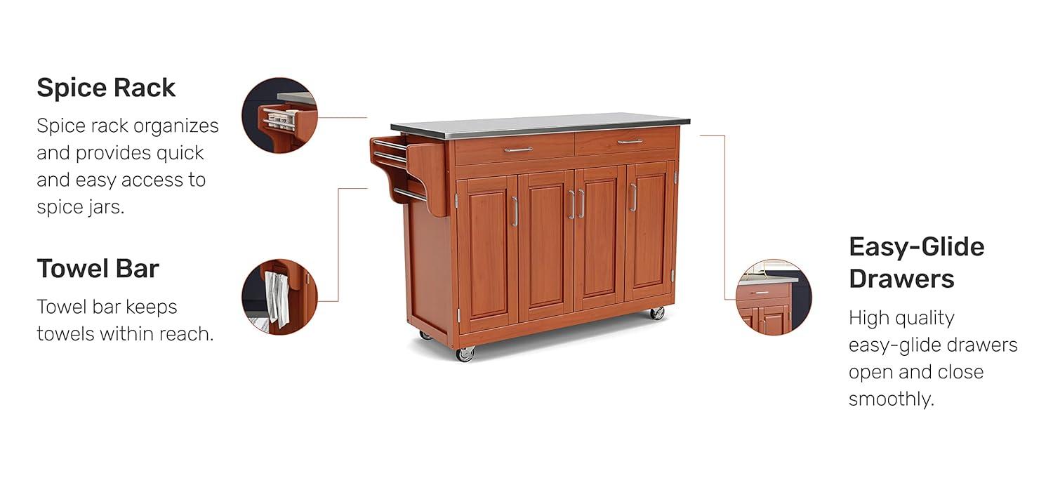 Homestyles Create-a-Cart Wood Rolling Kitchen Cart in Brown