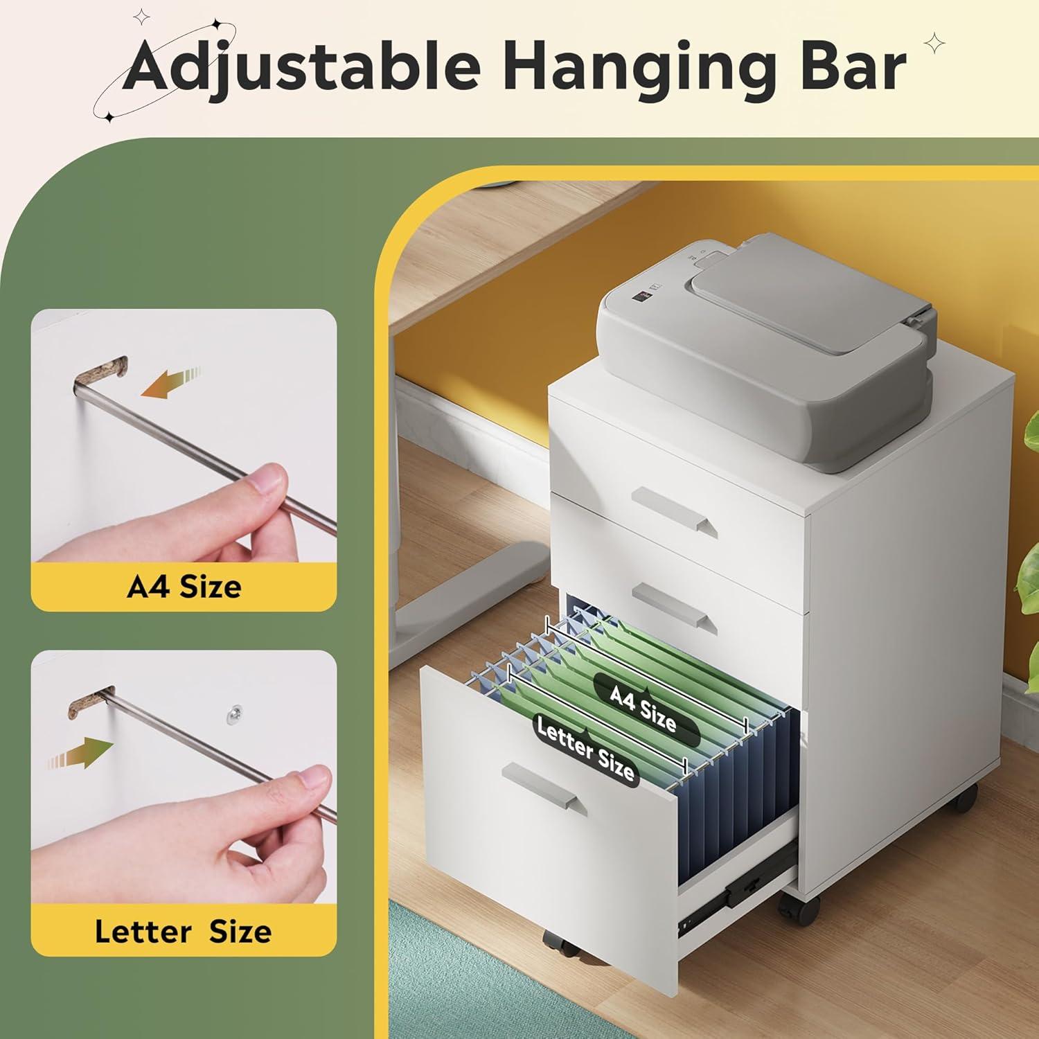 Kopelan 3-Drawer Mobile Vertical Filing Cabinet