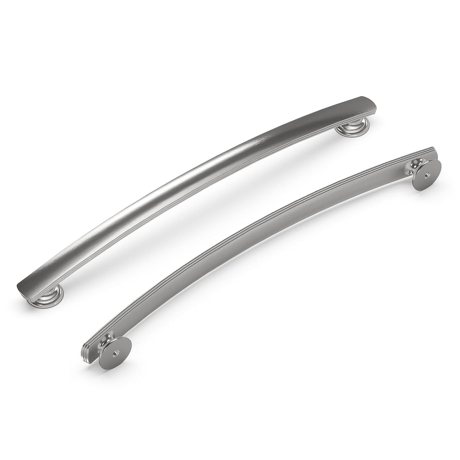 Hickory Hardware American Diner Collection Pull - 8-13/16" Center to Center Cabinet Pull Satin Nickel - Transitional, Traditional Hardware for Drawers & Cabinets (Set of 5)