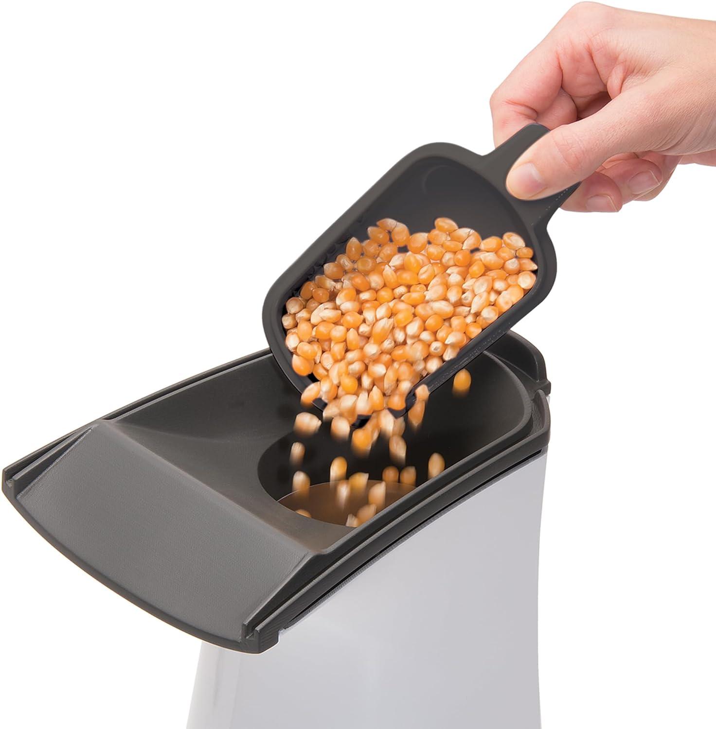 White and Black Hot Air Popcorn Maker with Measuring Cup