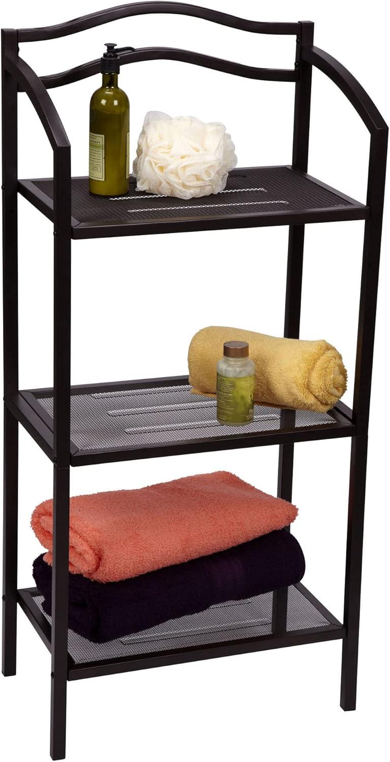 3-Tier Metal Bathroom Storage Shelf, White
