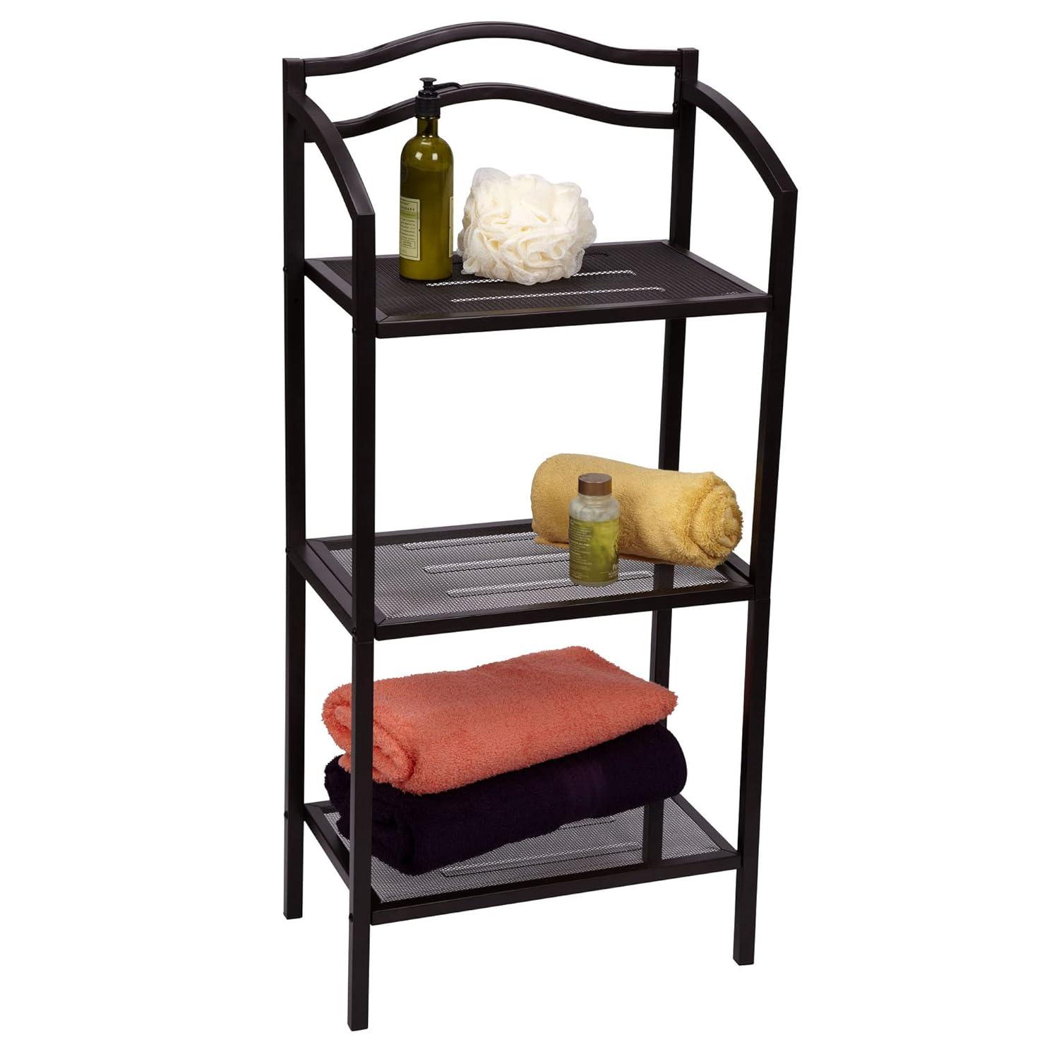 3-Tier Metal Bathroom Storage Shelf, White