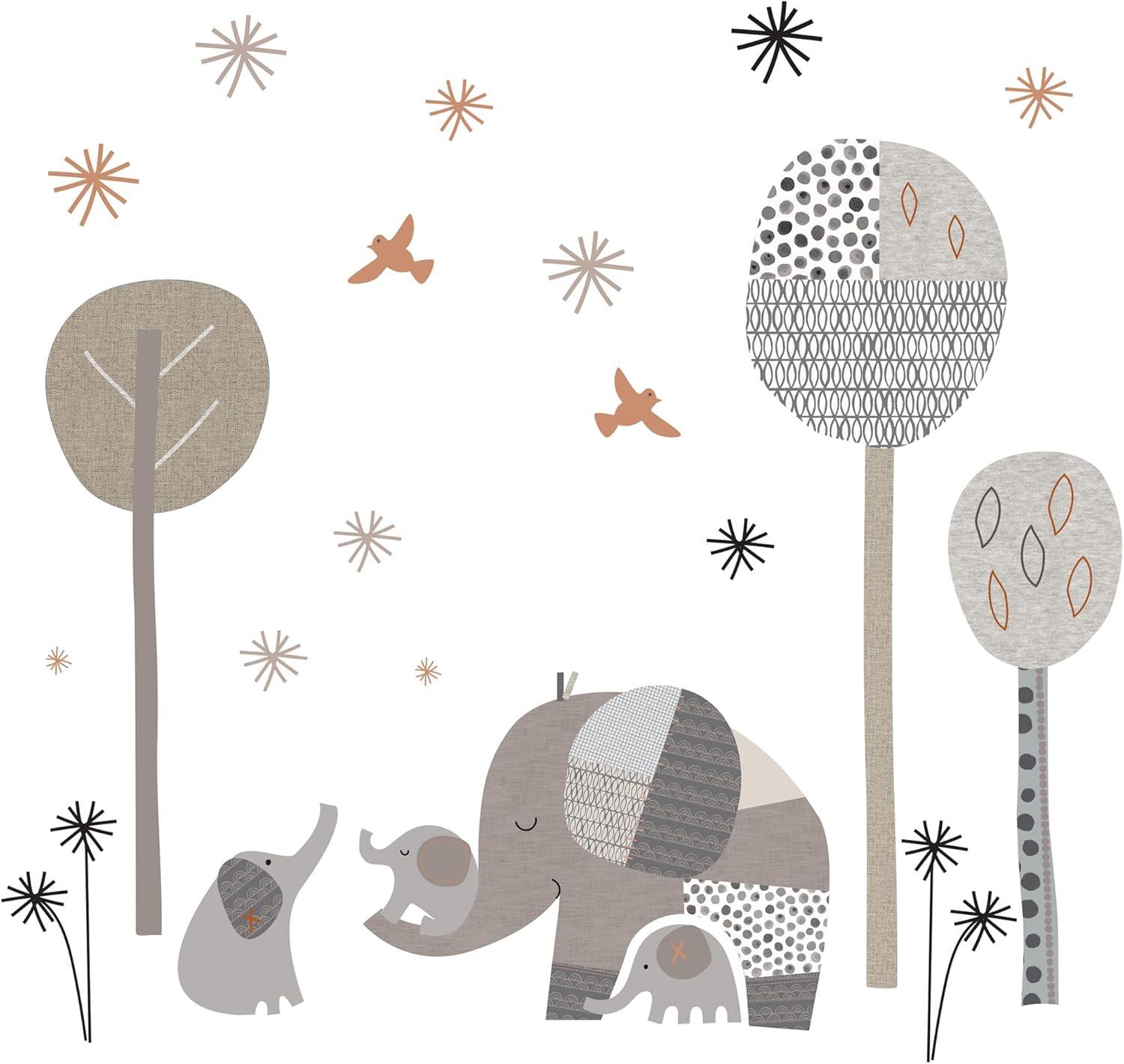 Bedtime Originals Elephant Love Gray Elephants/Trees/Stars Wall Decals/Stickers