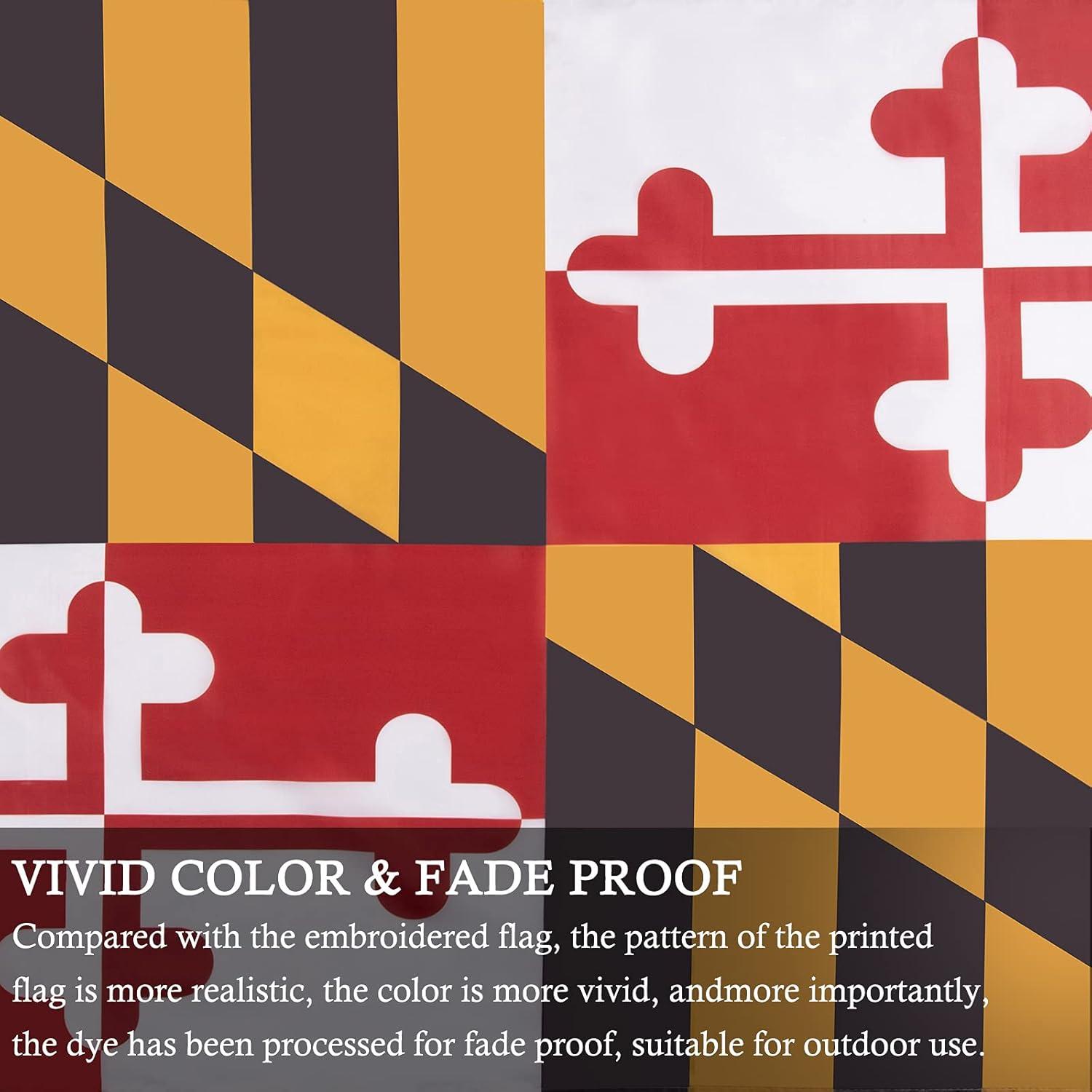 ANLEY 3x5 Foot Maryland State Polyester Flag - Maryland MD Flags (Pack of 2)