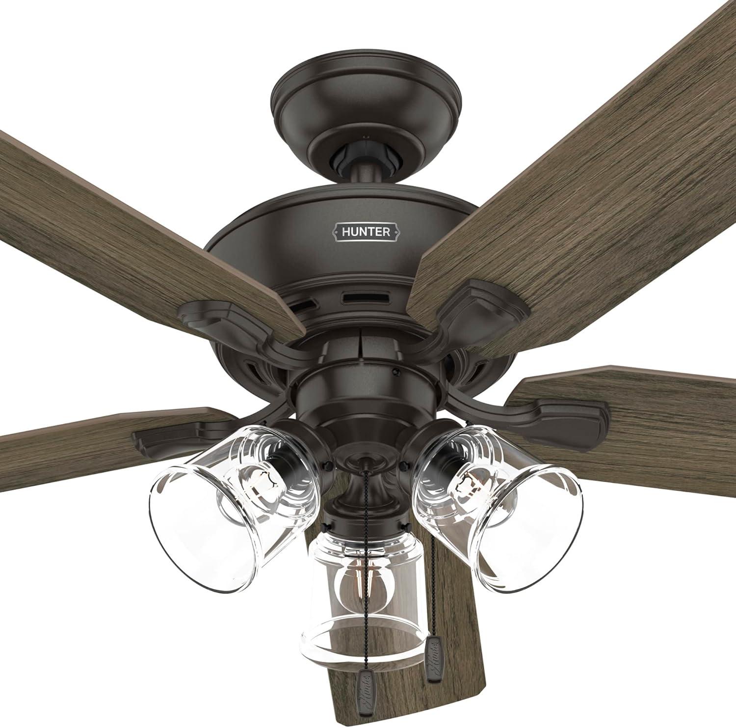 52" Rosner 5 - Blade Ceiling Fan With Lights and Pull Chains