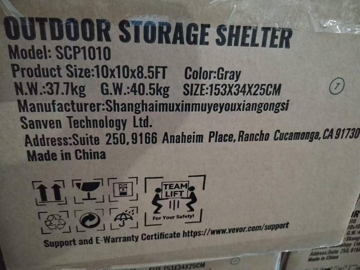 VEVOR Heavy Duty Waterproof 6 ft. W x 8 ft. D Polyethylene Portable Storage Shed | Wayfair