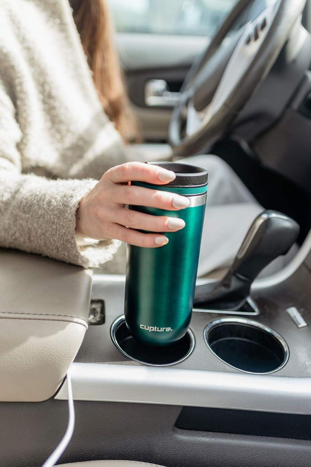 Cupture TWIST-TOP Vacuum-Insulated Stainless Steel Travel Mug, 16 oz, Emerald Green