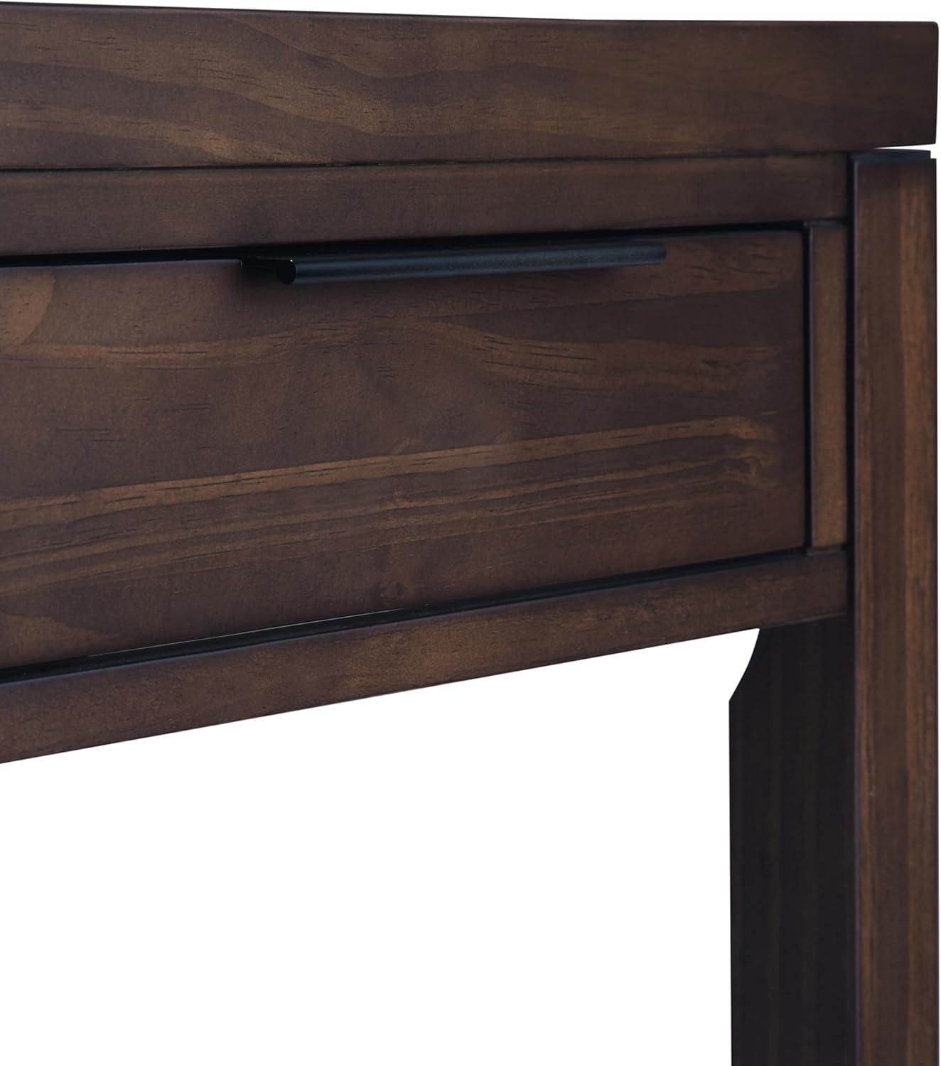 Simpli Home Hollander Solid Wood Contemporary 60 " Desk in Warm Walnut Brown