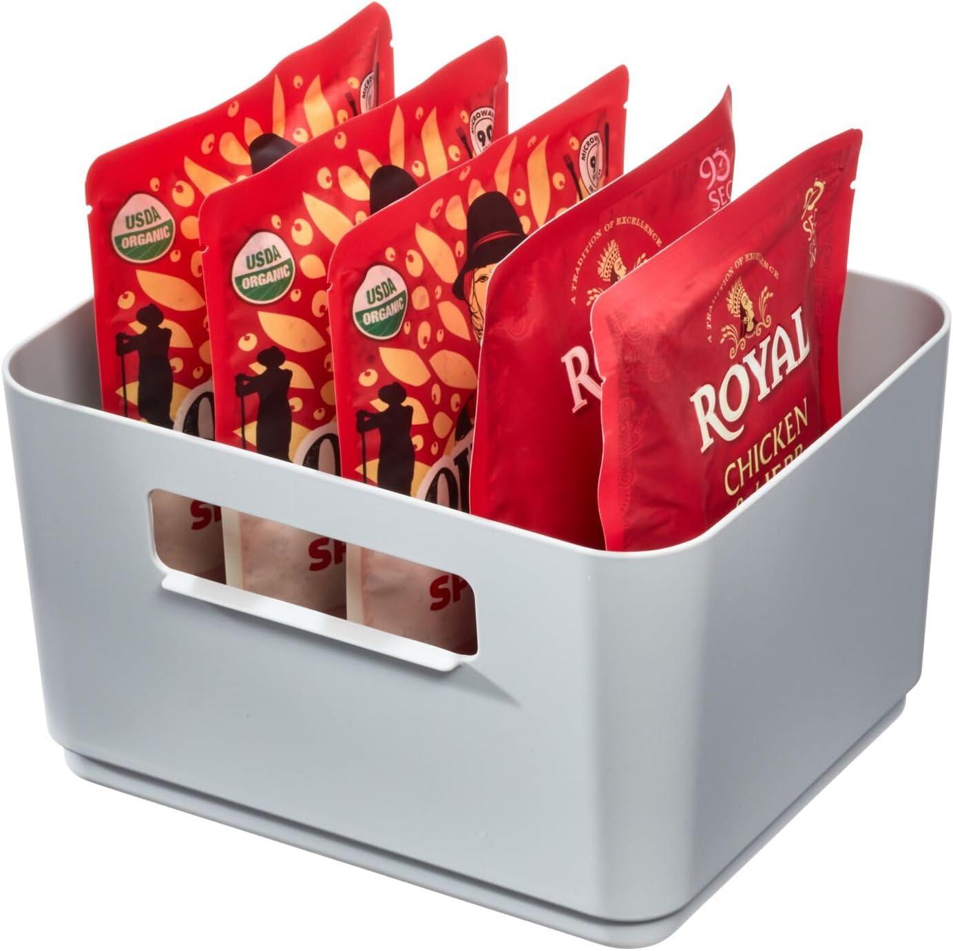 iDesign iDesign Plastic Pantry Storage Bin with Handles for Kitchen Organization - Set of 2 - Gray