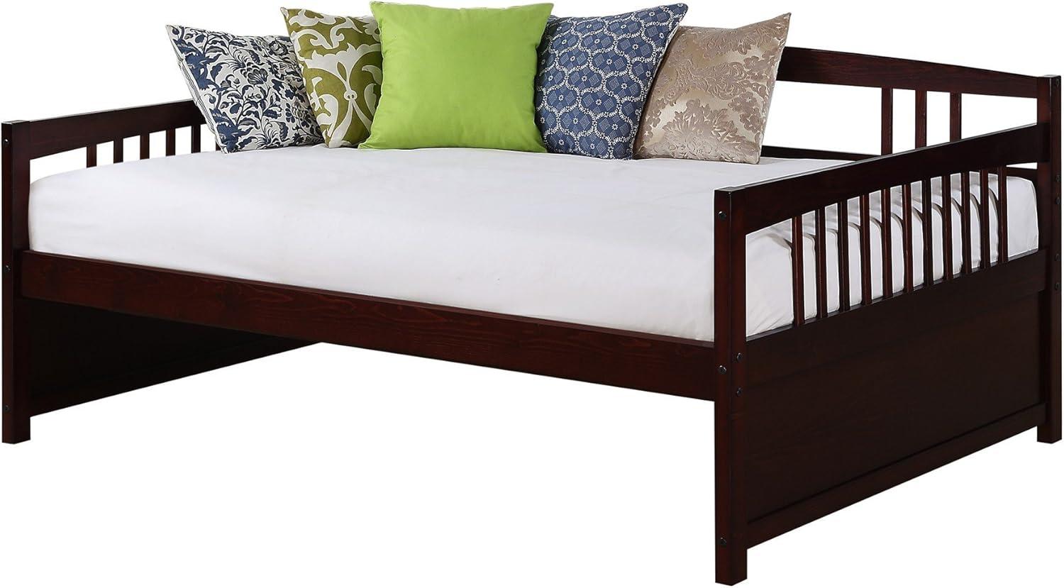 DHP Morgan Wood Daybed, Full Size Frame with Slats, Espresso