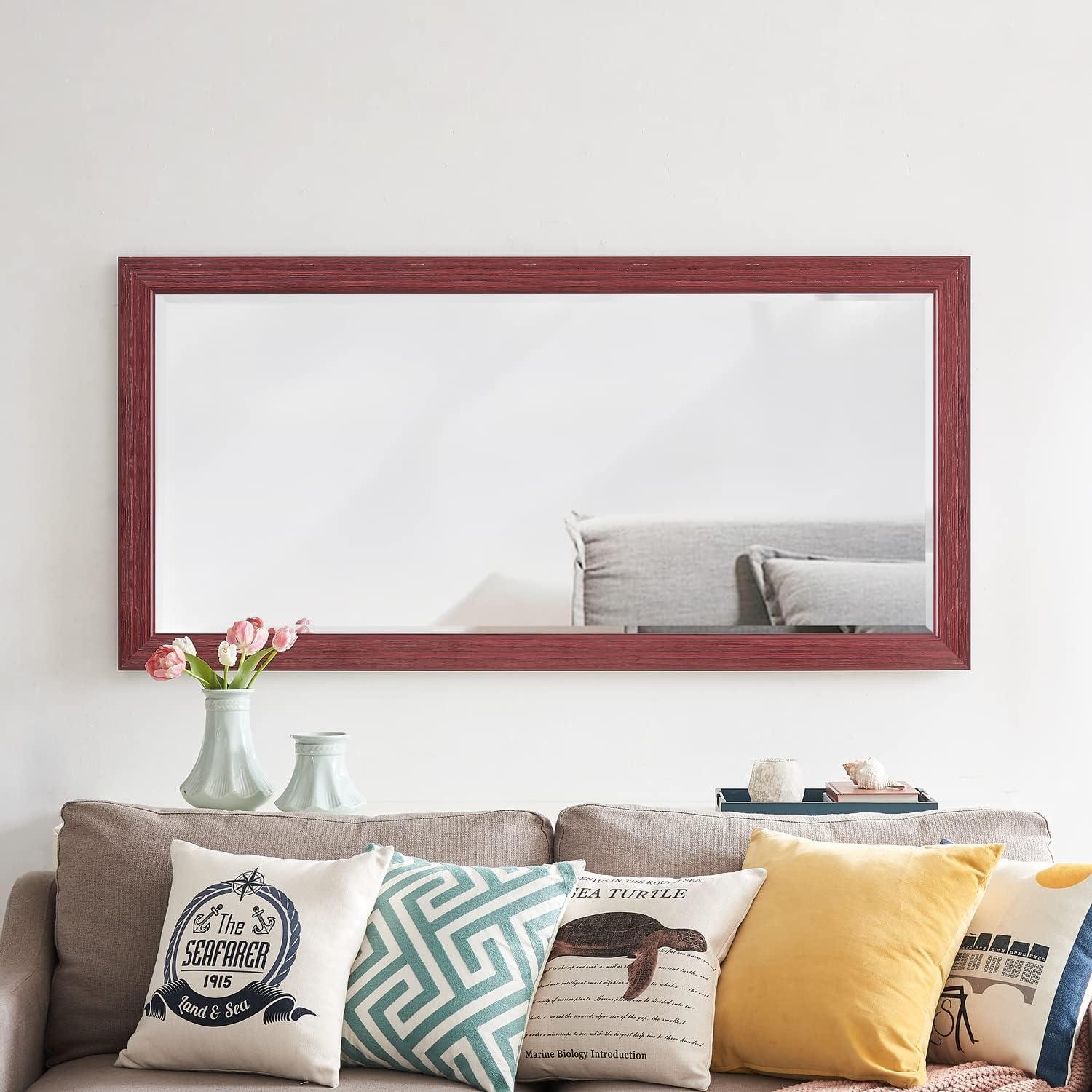 Rustic Green-Gray Full Length Wood Floor Mirror
