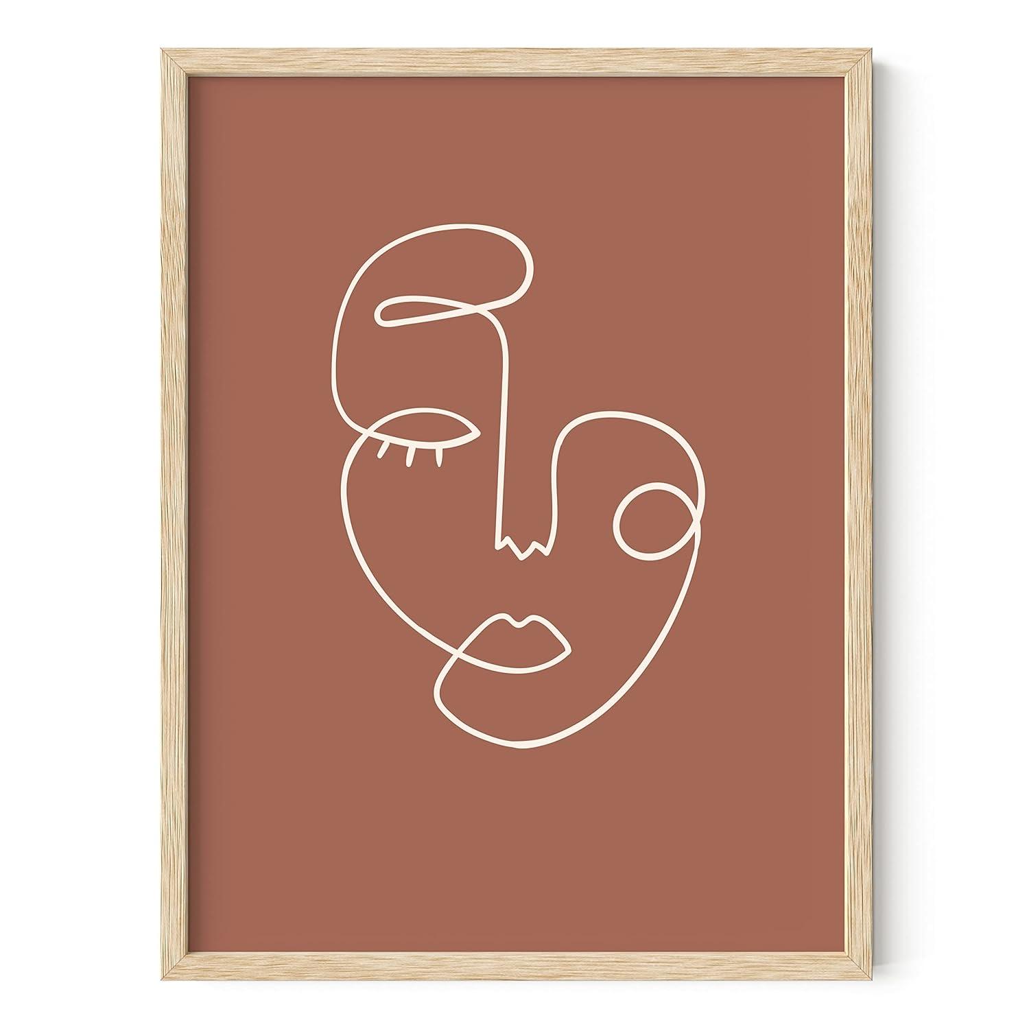 HAUS AND HUES Woman Drawing Line Art Wall Decor - Female Figure Wall Art | Silhouette Drawings Artwork Line Drawing Wall Art Minimalist Wall Decor | 12"x16" UNFRAMED