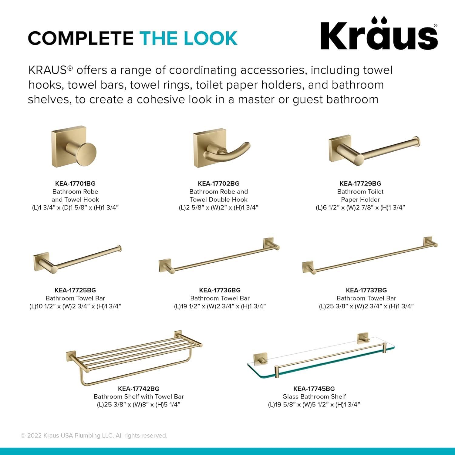 Kraus KEA-17701BG Ventus Wall Mounted Towel Hook