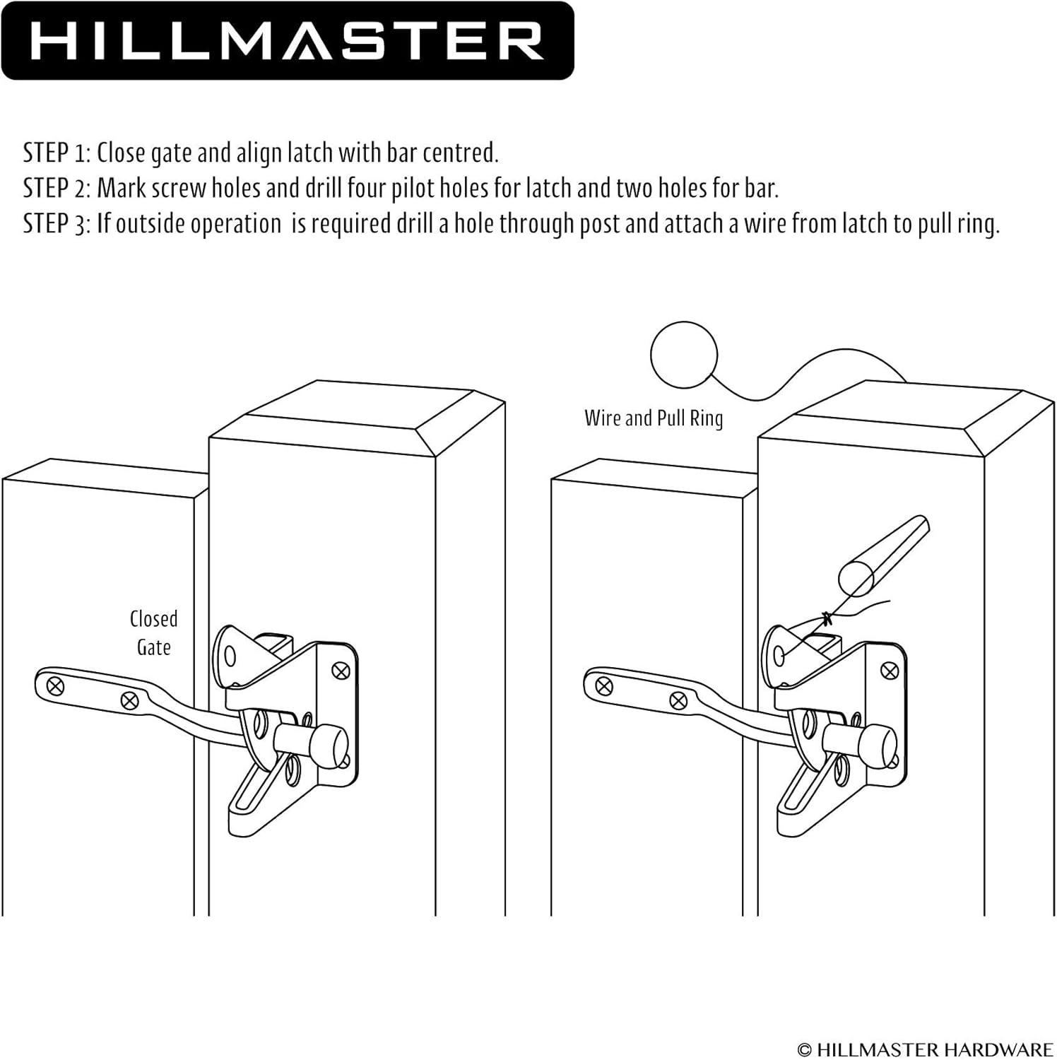 Gate Latch Automatic Gate Gravity Latch Self Locking Fence Gate Latch with Pull Cable for Wooden Fence Gates Door, Black
