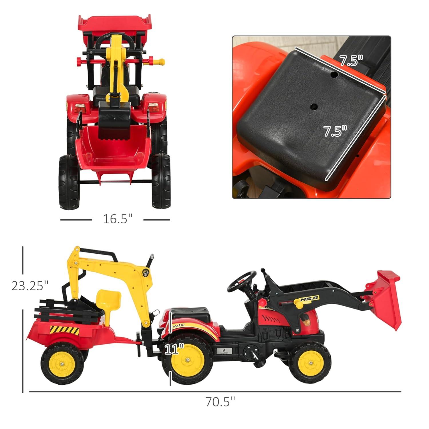 Aosom Aosom 1 Seater Tractors / Construction Pedal Ride On