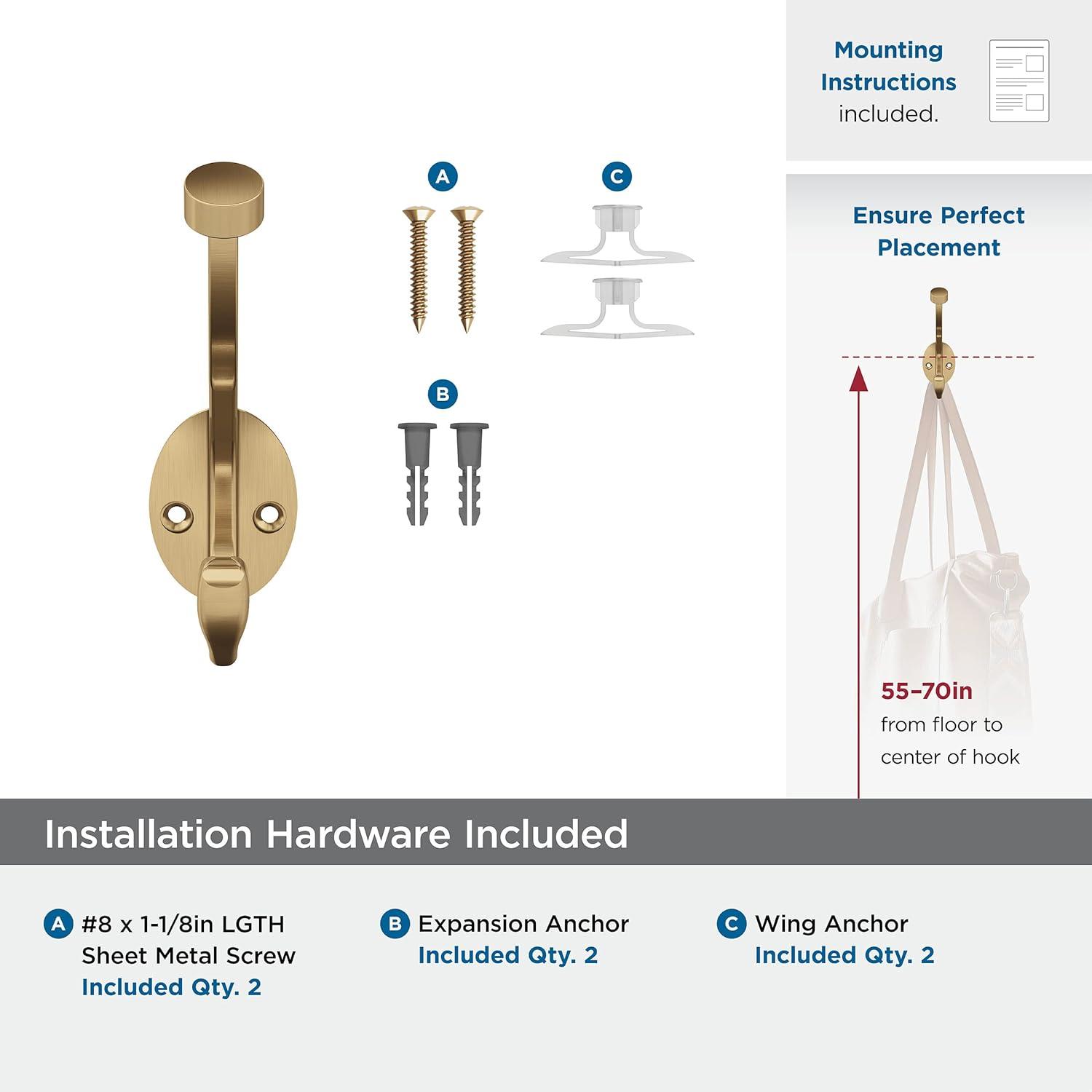 Adare Traditional Double Prong Decorative Wall Hook