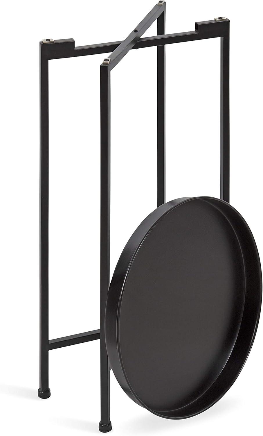 Kate and Laurel Celia Round Metal Tea Table, 14x14x25.75, Gray