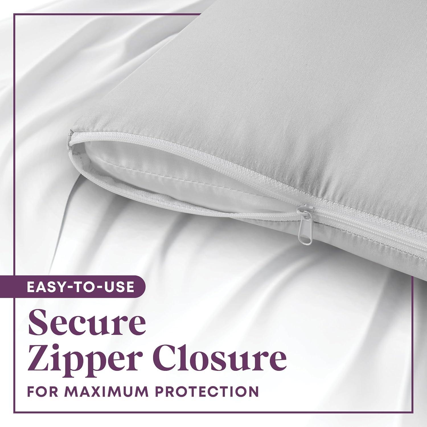 Circles Home 100% Cotton Wedge Pillow Protector with Zipper – (25x25x10x2)