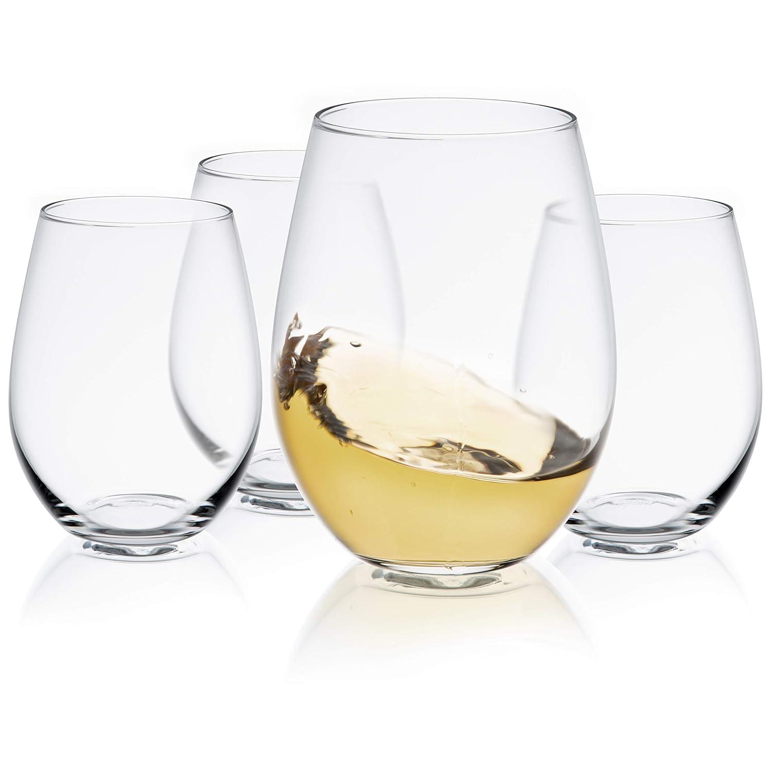 JoyJolt JoyJolt Spirits Stemless Wine Glass, 19oz. (Set of 4)