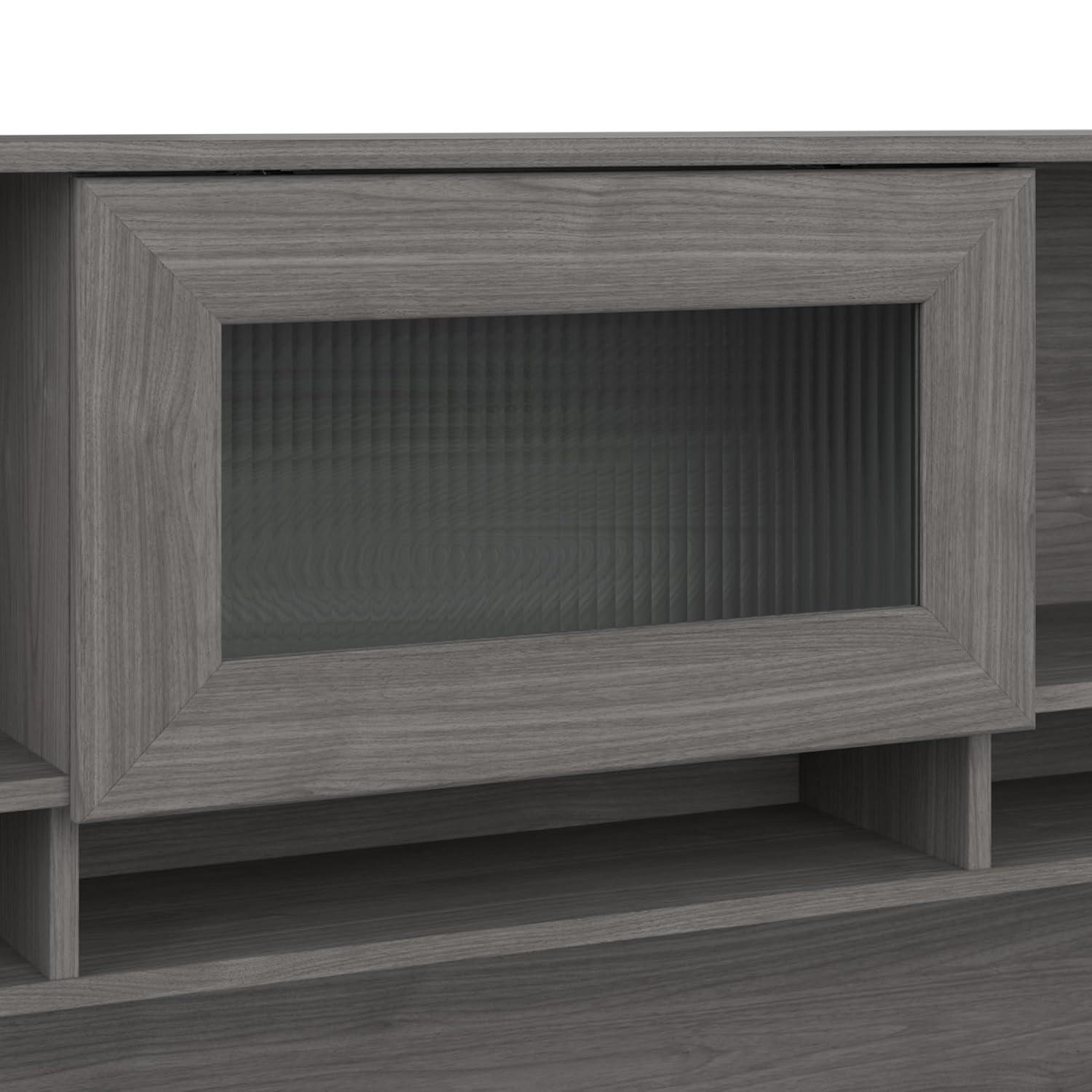 Cabot 60W L Shaped Computer Desk with Hutch Modern Gray - Bush Furniture