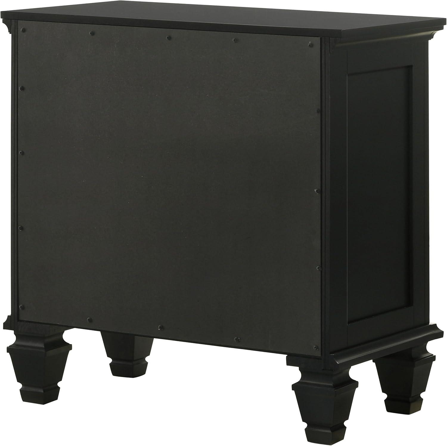 Coaster Sandy Beach Coastal 3-Drawer Wood Nightstand in Black