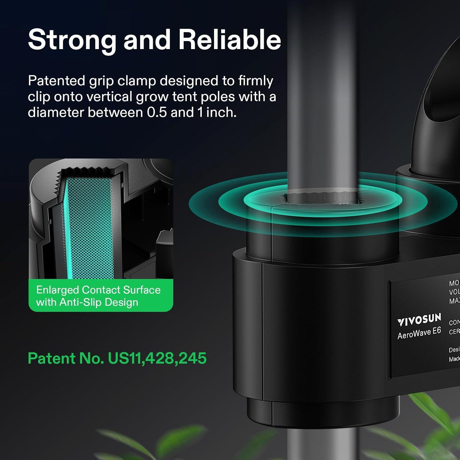 VIVOSUN AeroWave E6 6 in 10-Speed Smart Wi-Fi Clip On Fan
