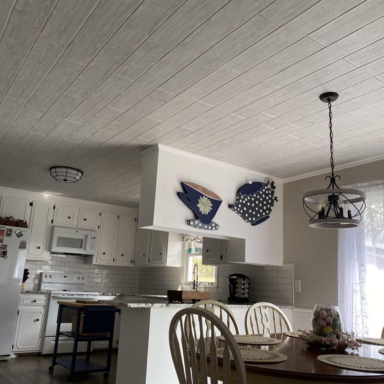 A La Maison Ceilings Foam Wood Glue-Up Ceiling Planks 39 in. x 6 in. (Set of 48)